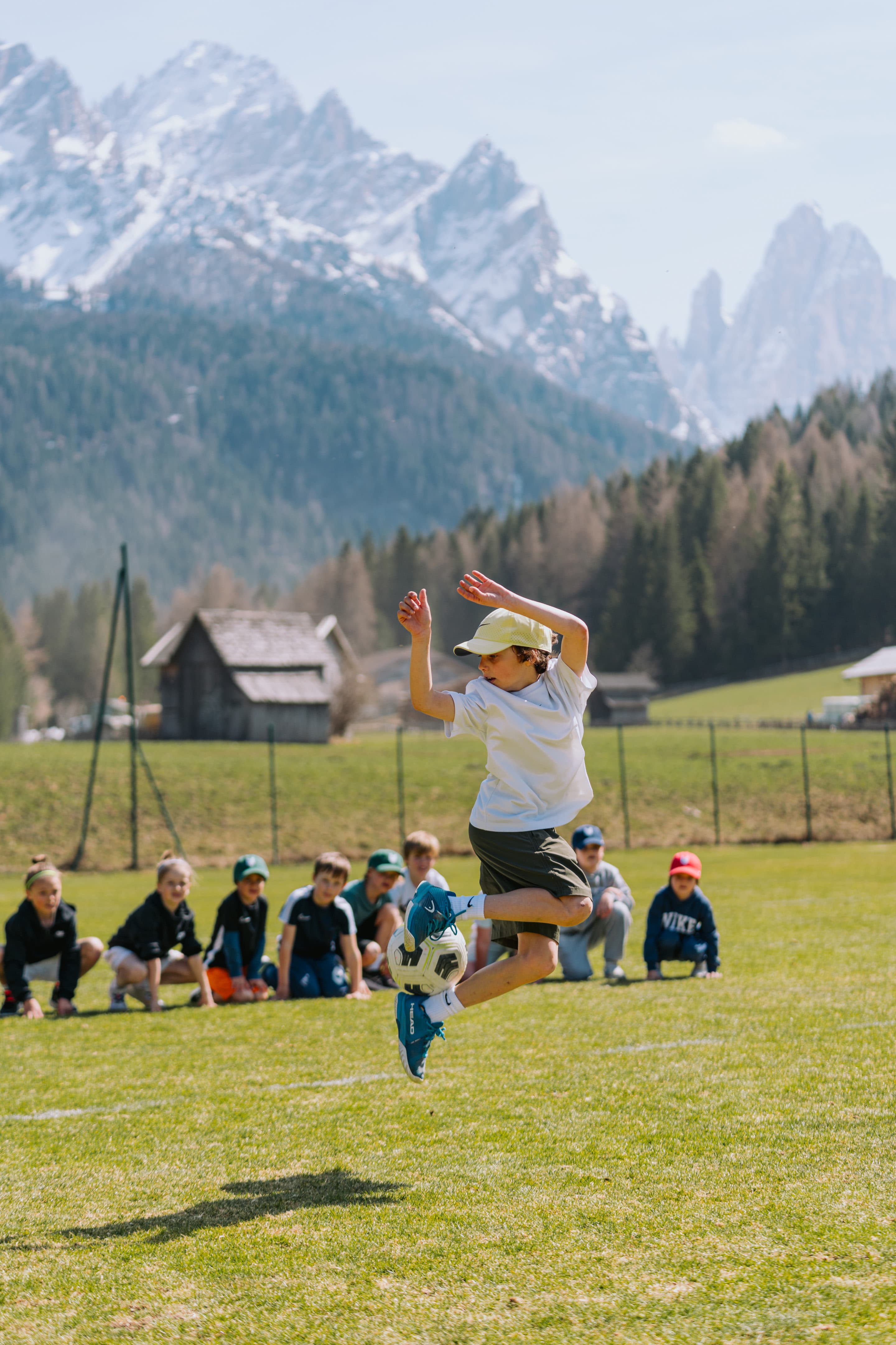 Children playing football