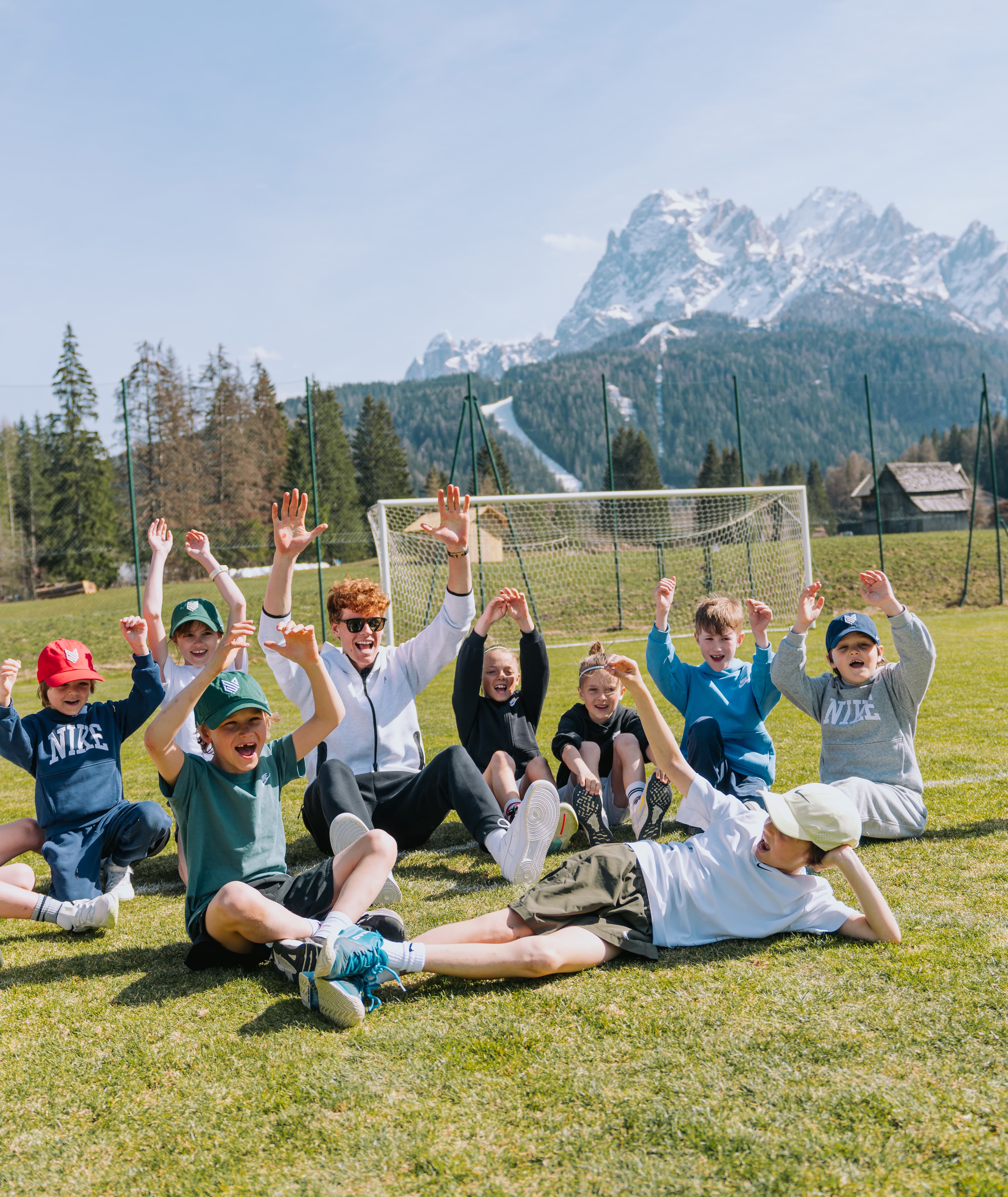 Children at a football training